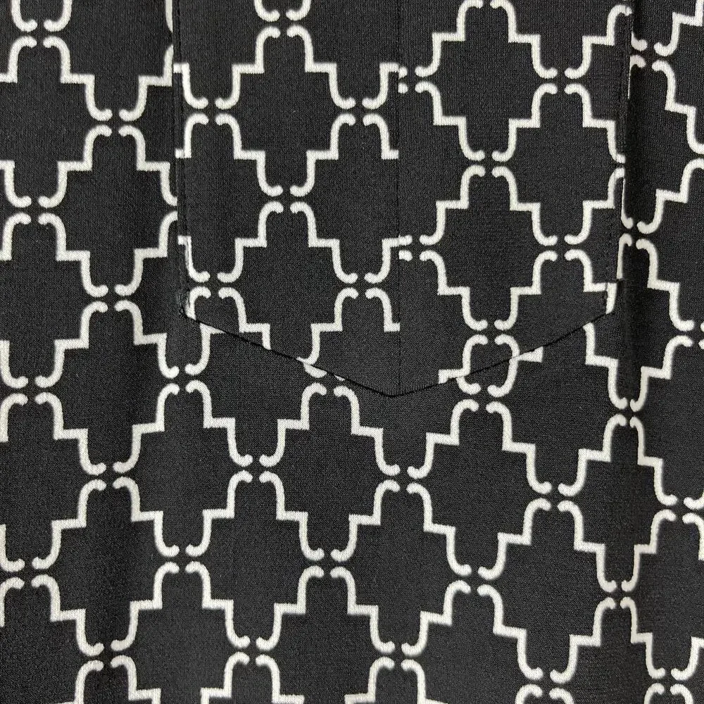 Brooks Brothers 346 Geometric Dress Womens Medium‎ Sheath Allover Print Classic